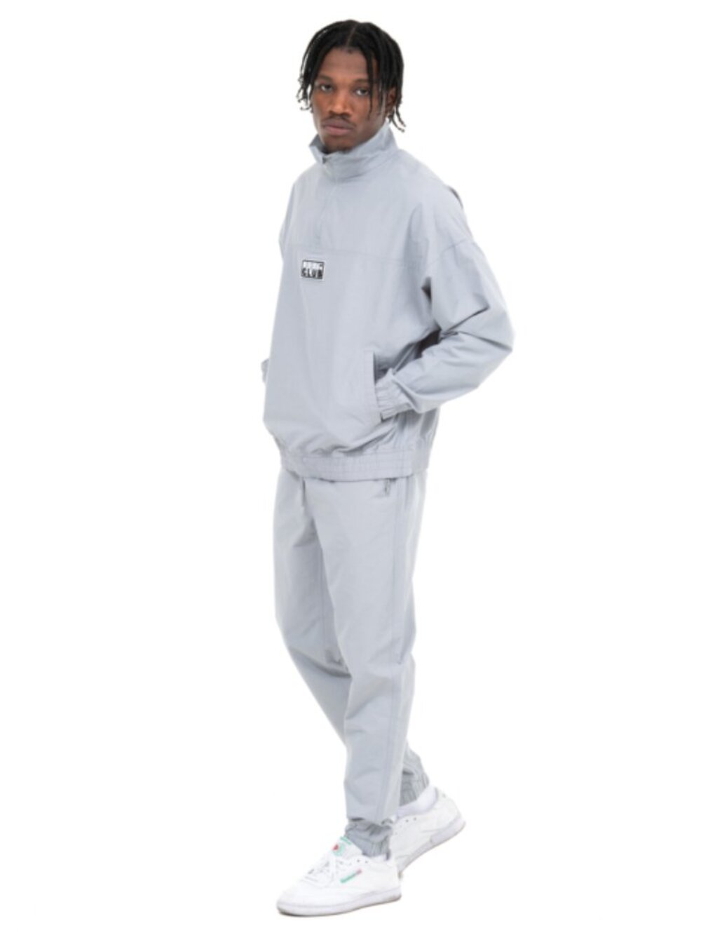 Pro Club Men's Comfort Cotton/Nylon Track Slim Taper Pants (Silver - Medium)